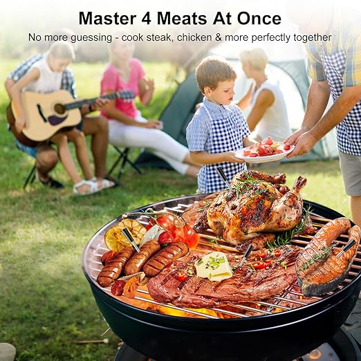 4 Probes Wireless Meat Thermometer, Long Range and Rechargeable Base - Image 5