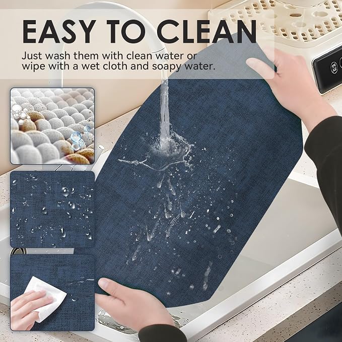 Round Table Placemats Set of 6, Faux Leather Wedge Shape Place Mats Heat - Image 4