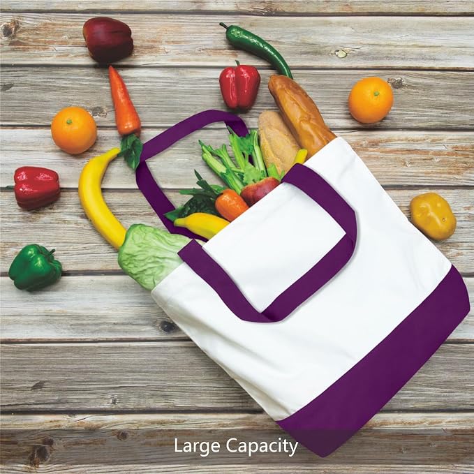 TOPDesign 1-Pack Super Strong Large 12oz Cotton Canvas Tote Bag, Reusable - Image 5