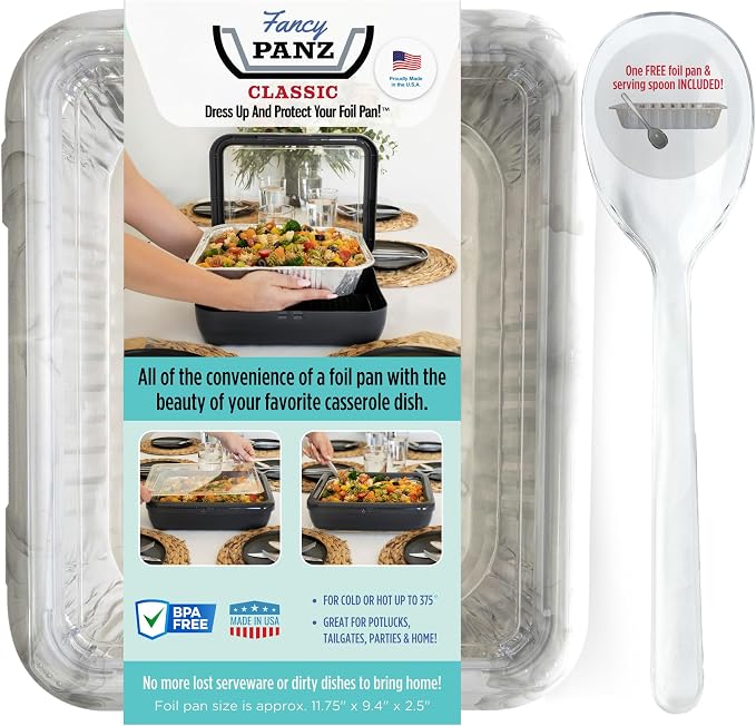 Fancy Panz - Marble Classic Aluminum Foil Pan Carrier - Elevated Food Serving by FancyPanz