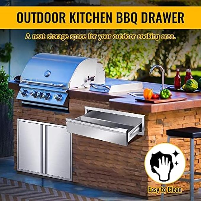 Outdoor Kitchen Drawers, Box Frame Style Flush Mount BBQ Drawer w/Stainless - Image 6