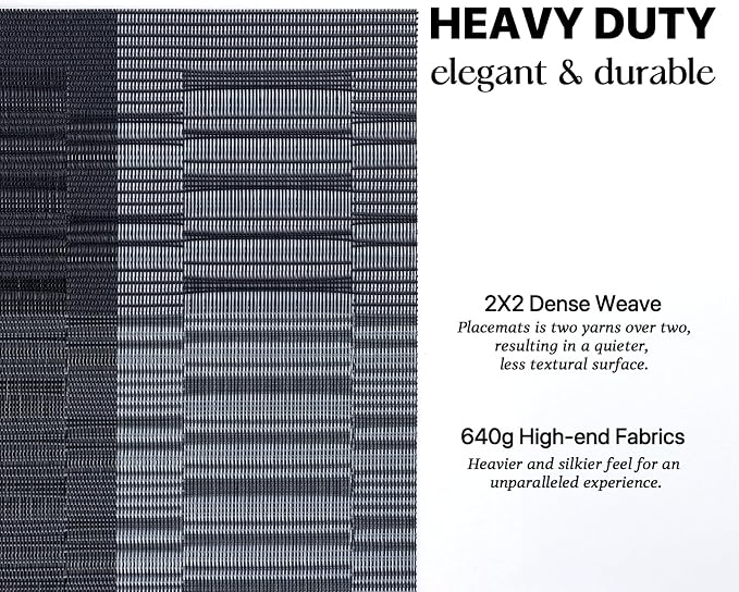 LEXMORE Placemats Set of 6 Vinyl/Plastic Woven Place Mats - Image 3