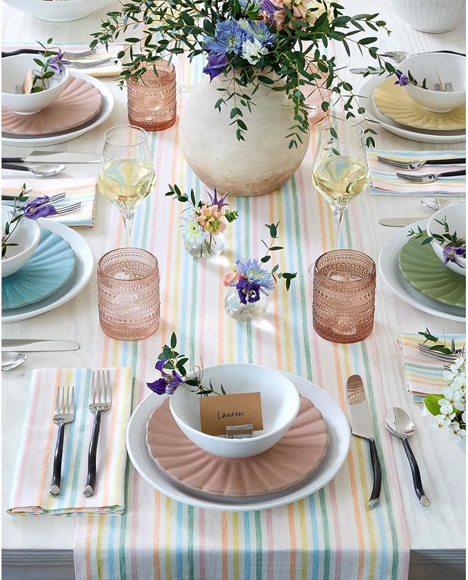 Solino Home Striped Linen Table Runner 108 Inches Long - Image 3