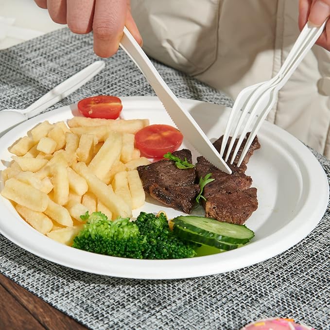 ECOLipak 100% Compostable Forks 150 Pack, 7 Inch Large Size Biodegradable - Image 6