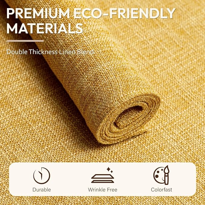 Blue Forest Placemats Set of 6, Dual-Layered Thickened Faux Linen Cloth Place - Image 2
