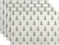 Pine Trees Christmas Placemats Set of 4 Xmas Tree Vintage Rustic Print Place by Wnoesat