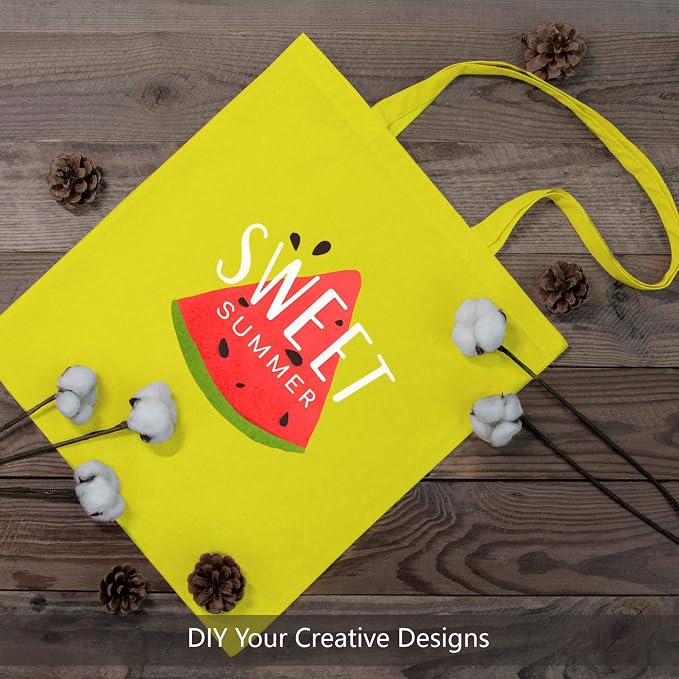 TOPDesign 24-Pack Economical 16"x15" Yellow Cotton Tote Bag, Lightweight Medium - Image 3