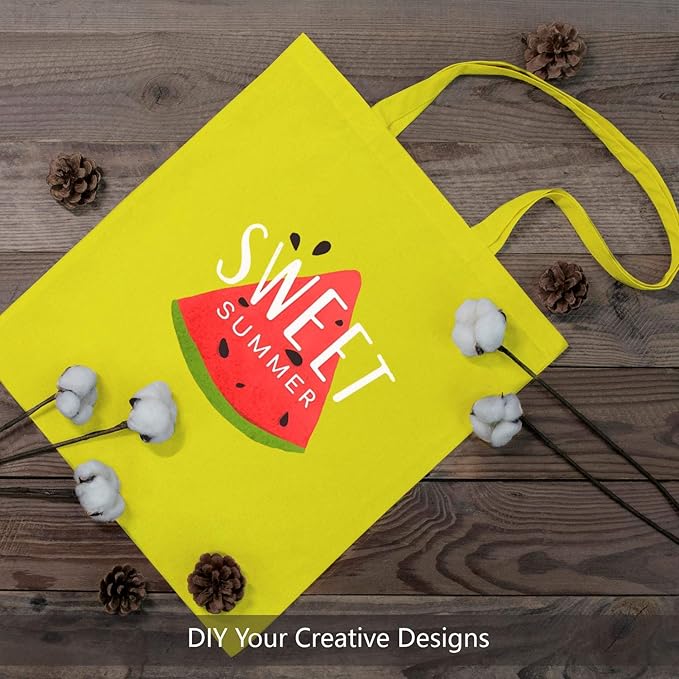 TOPDesign 6-Pack Economical 16"x15" Yellow Cotton Tote Bag, Lightweight Medium - Image 3