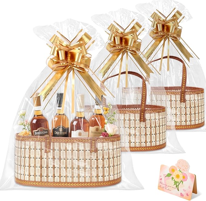 Orchidleaf 3 Set Baskets for Gifts Empty, Gift Empty Bamboo Basket Large by Unknown