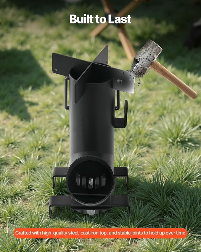 VEVOR Camping Rocket Stove, Wood Burning Portable Rocket Stove - Image 4