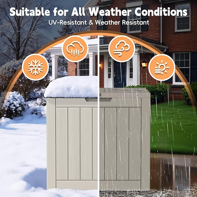 Mars Villa 31 Gallon Deck Box, Waterproof Weatherproof and UV Resistant Resin - Image 4