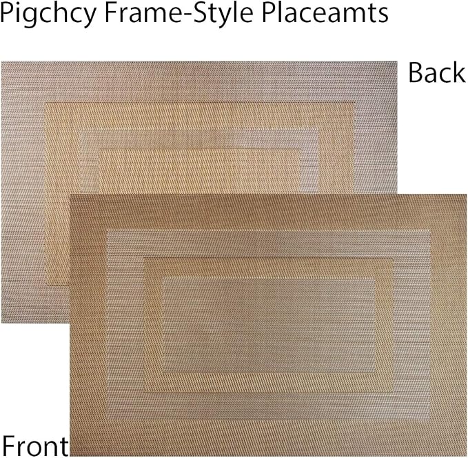 PIGCHCY Placemats, Heat Resistant Non Slip Durable Plastic Place Mats, Washable - Image 5