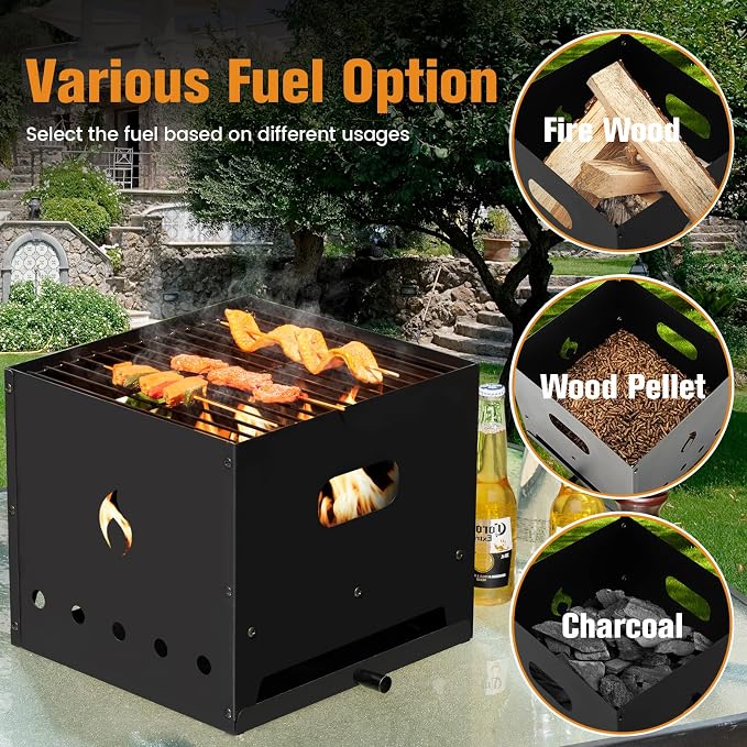 Giantex 4-in-1 Outdoor Pizza Oven Wood Fired, 2-Layer Pizza Maker Grill - Image 5