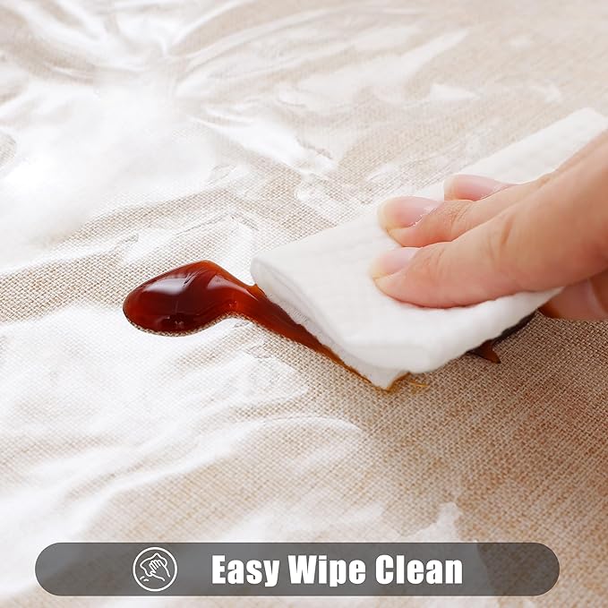 Smiry Rectangle Table Cloth 60x84 Inch, Waterproof Wipeable Vinyl Tablecloths - Image 3