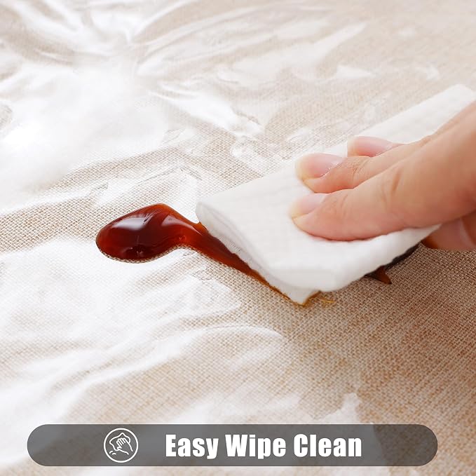 Smiry Rectangle Table Cloth 60x120 Inch, Waterproof Wipeable Vinyl Tablecloths - Image 3
