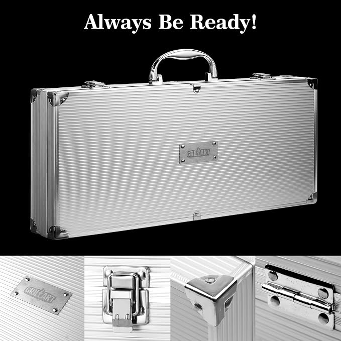 GRILLART BBQ Grill Utensil Tools Set Reinforced BBQ Tongs 19-Piece - Image 5