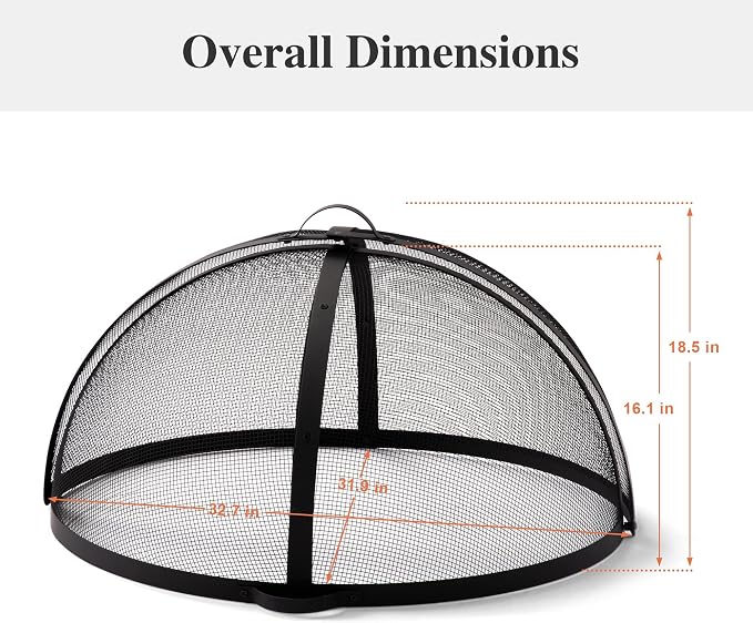 SUNCREAT Outdoor Fire Pit Spark Screen Cover Accessory, Patio Round - Image 6
