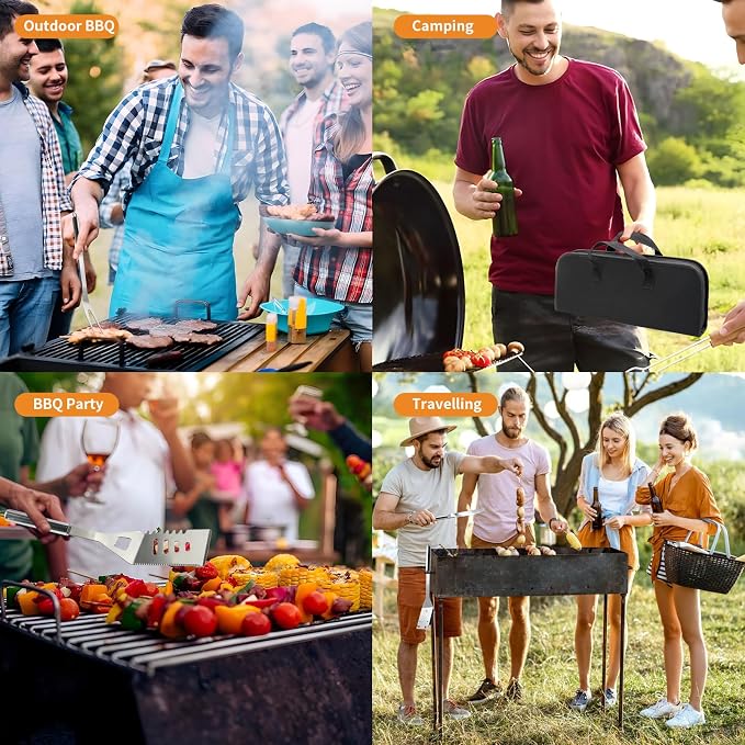11Pcs Stainless Steel BBQ Grilling Accessories Set, Dad Gifts - Image 7