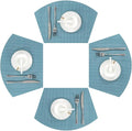SHACOS Round Table Placemats Set of 4 Small Wedge Placemat Wipe Clean Heat by SHACOS