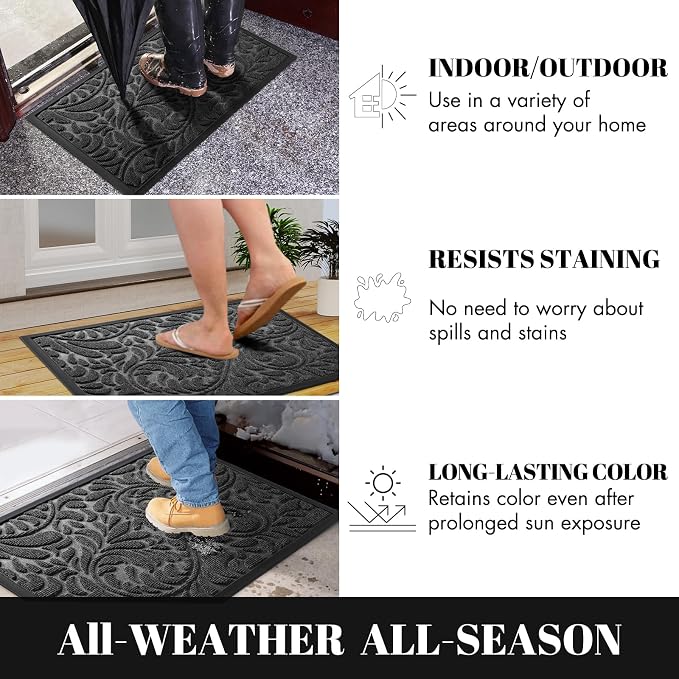 Yimobra Door Mat Outside Entrance 29.5x17, Waterproof Sturdy Outdoor Mats - Image 7
