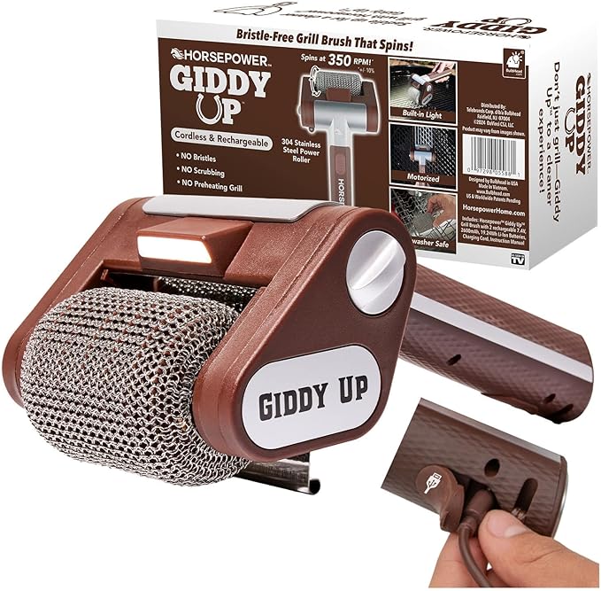 HorsePower Giddy Up Grill Cleaner AS SEEN ON TV! – Cordless, Rechargeable BBQ by Horsepower