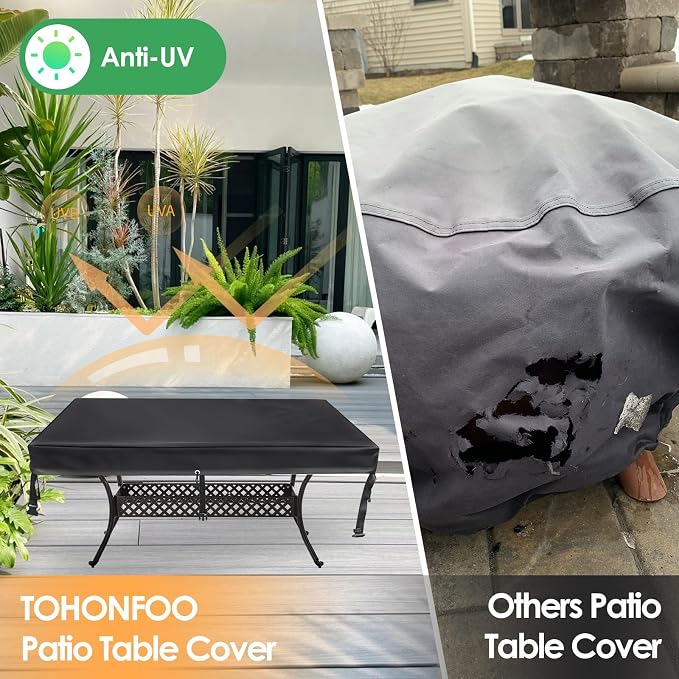 TOHONFOO Rectangular Patio Table Cover - Image 5