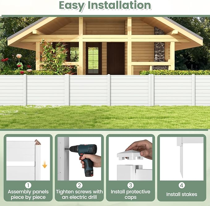 Giantex 2 Panels Air Conditioner Fence, Decorative Trash Can Enclosure - Image 6