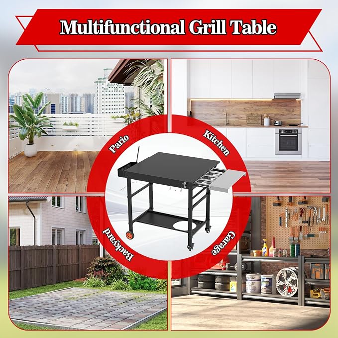 Grill Table for Oon Pizza Oven Accessories, Ninja Pizza Oven Table - Image 7