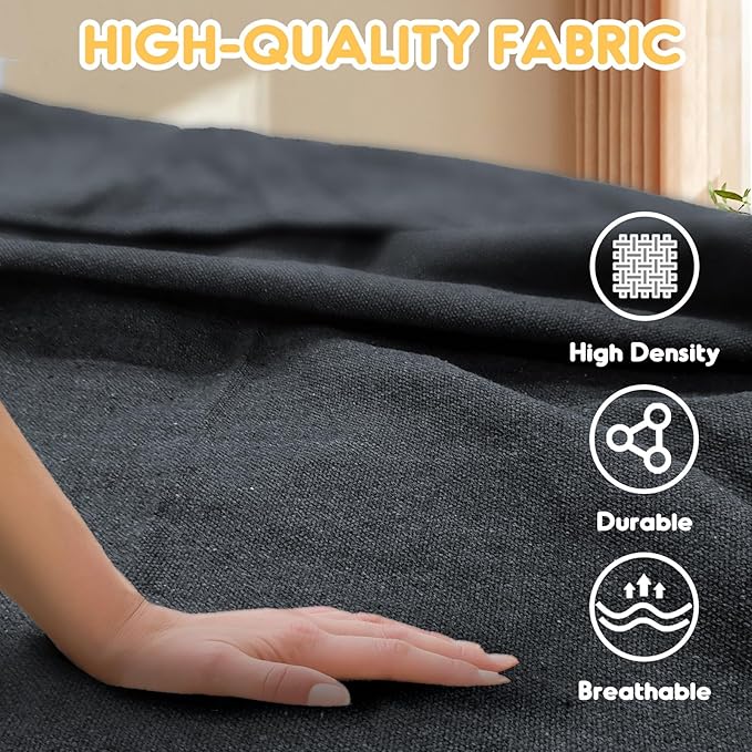 Hammock in Dark Grey Cotton with 660 lb Capacity and Anti-Rollover Design