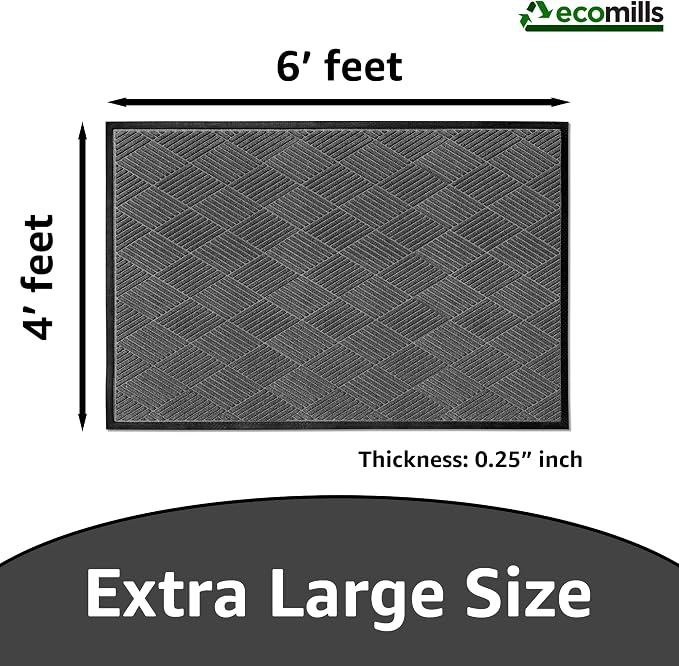 Ecomills Deluxe Diamond Entrance Door Mat, XX-Large Heavy Duty Absorbent Rubber - Image 3