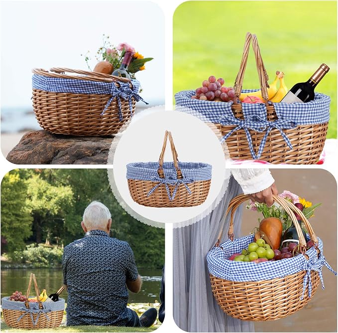 G GOOD GAIN Wicker Picnic Basket - Image 5