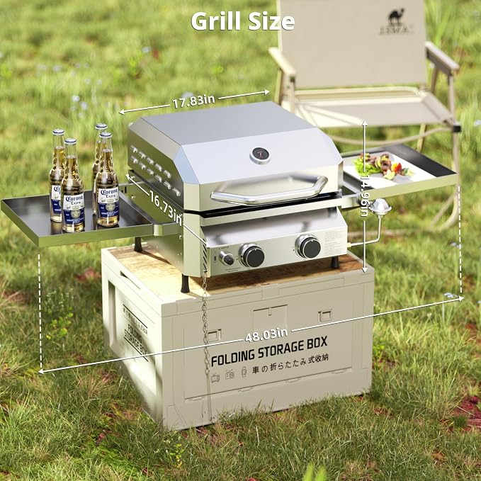 Tabletop Gas Grill, Stainless Steel Portable Propane Grill - Image 5