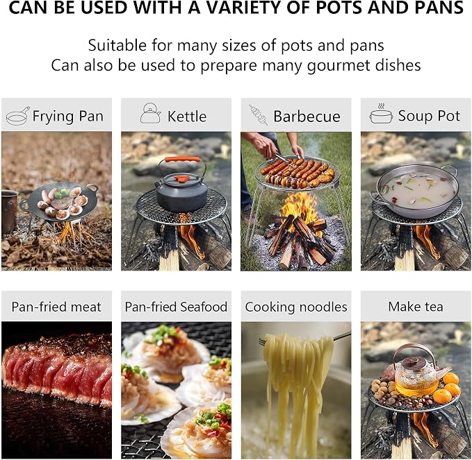 RROMATELX Small Folding Camping Grill，304 Stainless Stee Portable Camping - Image 6
