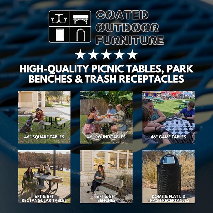 COATEDOUTDOORFURNITURE Heavy-Duty Portable Outdoor Picnic Table - Image 2