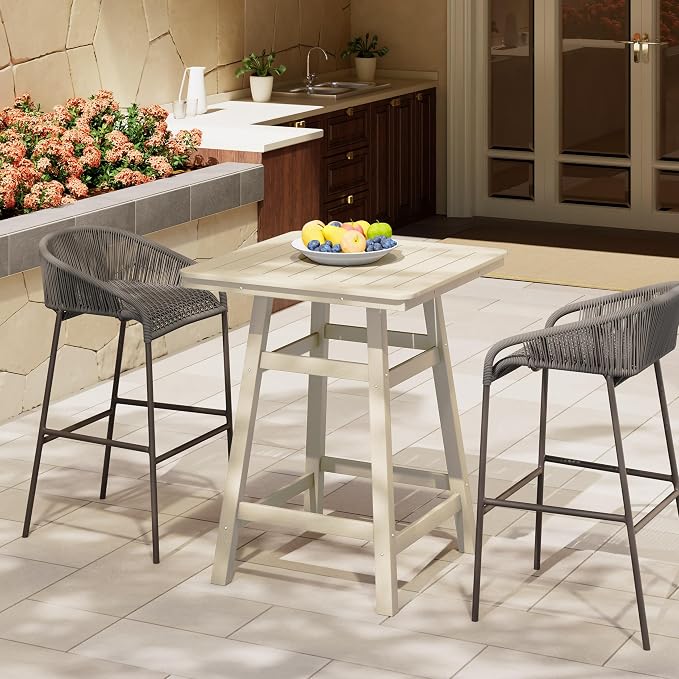 Costaelm Outdoor Bar Table, Patio Bistro Dining Pub Table - Image 2