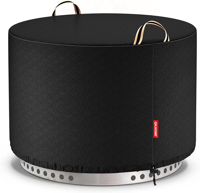 QH.HOME Fire Pit Cover Round for Solo Stove Bonfire 22", Waterproof Smokeless by QHHOME