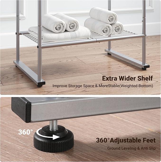 ELYKEN 40'' Tall Standing Towel Racks, 3 Tier Towel Drying Rack Outdoor - Image 5