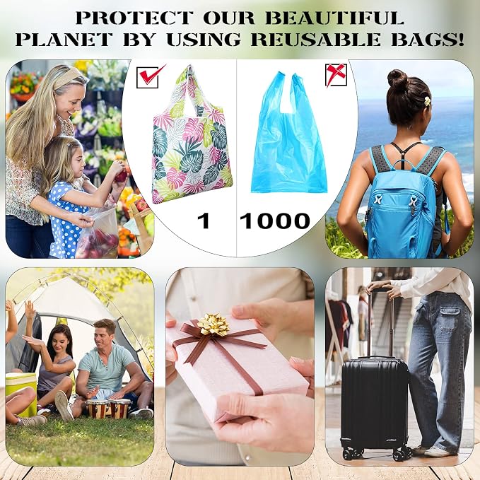 Eccliy 24 Pieces Reusable Grocery Bags Polyester Shopping Bags - Image 6