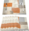 Modern Art Placemats for Dining Table Set of 6 Orange Abstract Painting Place by Fjogymlea