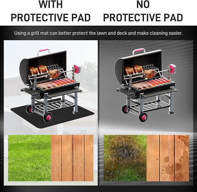 76"×52" Under Grill Mat for Outdoor Grill, Double-Side Fireproof & - Image 5