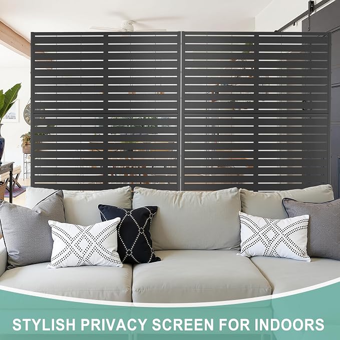 Metal Privacy Screen for Outdoor & Indoor Use, Free Standing Privacy Screen for - Image 6