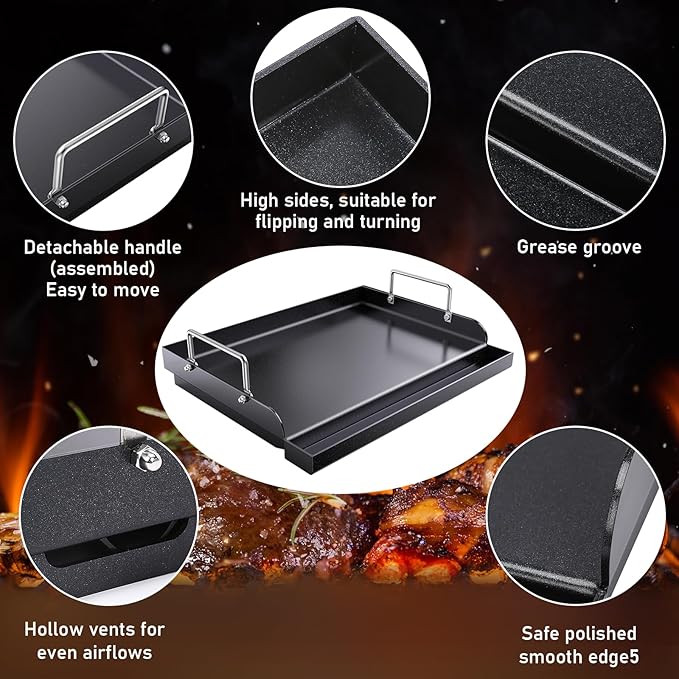 Nonstick Cast Iron Griddle for Gas Grill Nanoceramic Stove Top Griddle for Gas - Image 7