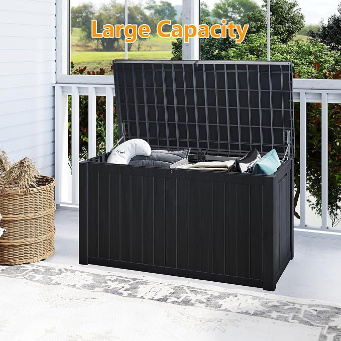 200 Gallon Outdoor Storage Box Waterproof, Resin Deck Boxes - Image 4