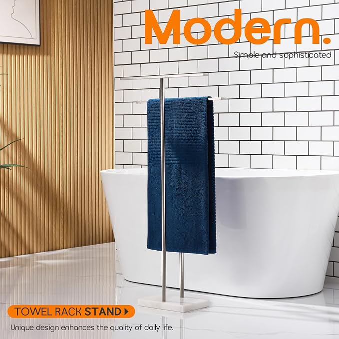 Free Standing Towel Rack for Bathroom 2-Tier Towel Holder Stand - Image 4