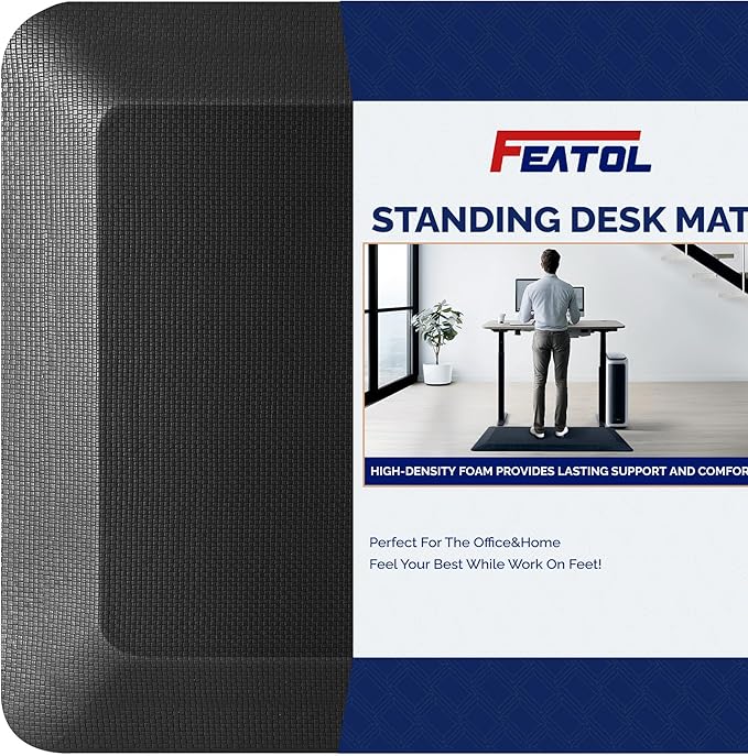 FEATOL Anti Fatigue Mats for Standing 2 Packs, 9/10 Extra Thick Ergonomic by FEATOL