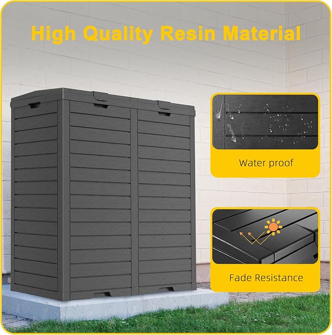 Outdoor Trash Can with lid, Waterproof, UV-Resistant Resin Garbage Can - Image 3