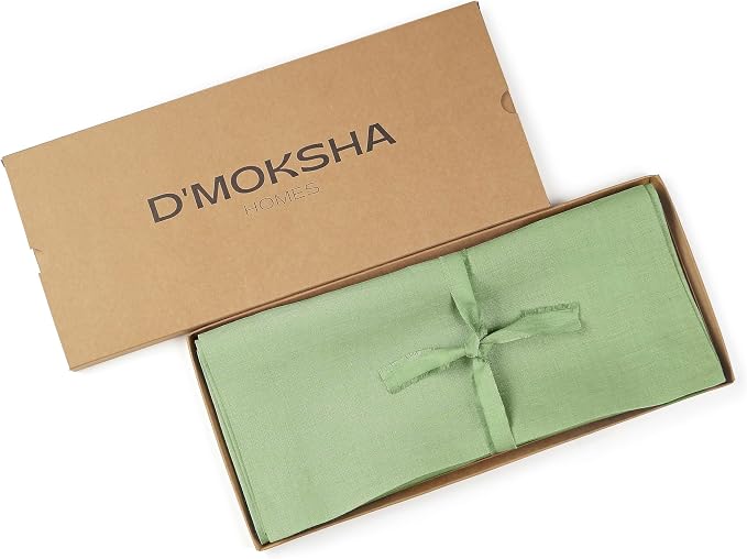 D'Moksha Homes Linen Sage Green Table Runner 120 Inches Long - Image 5