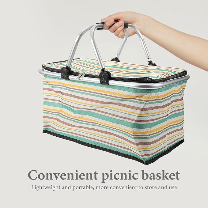 Wear-Resistant Insulated Picnic Basket and Foldable Shopping Tote - Image 5