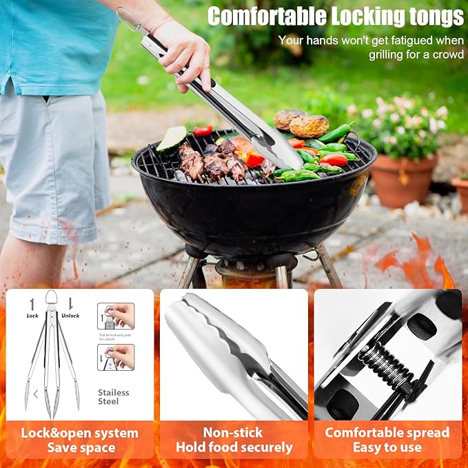 Barbecue Tool Sets, 31-Piece Stainless Steel Grilling Kit with Carrying Bag