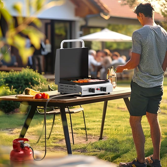 ROVSUN 2 Burner Portable Propane Griddle - Image 7